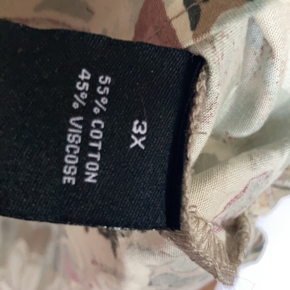 Erika top abstract floral painterly print button down sleeveless top 3X - Picture 9 of 17